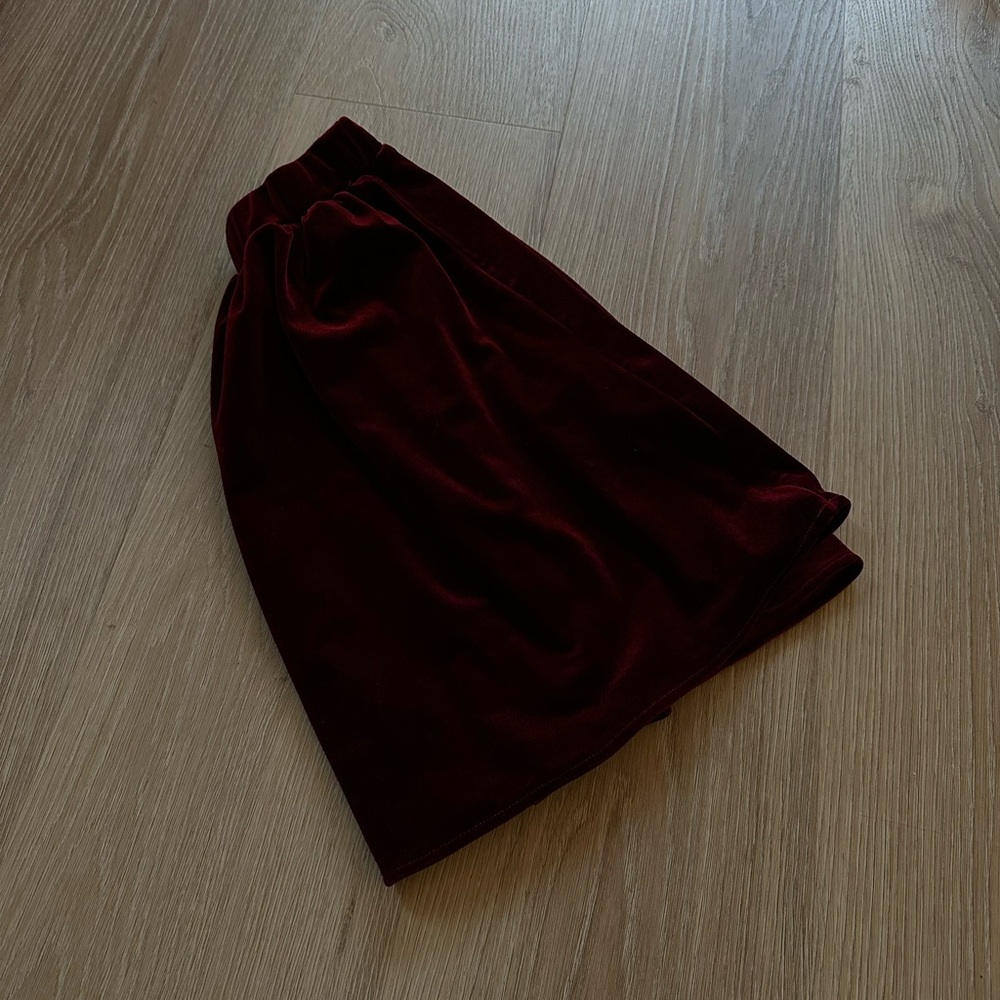 Burgundy Velvet Skirt from American apparel